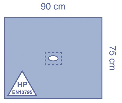 Medline Drape sterile 75 x 90cm with fenestration adh. - OPS Essential